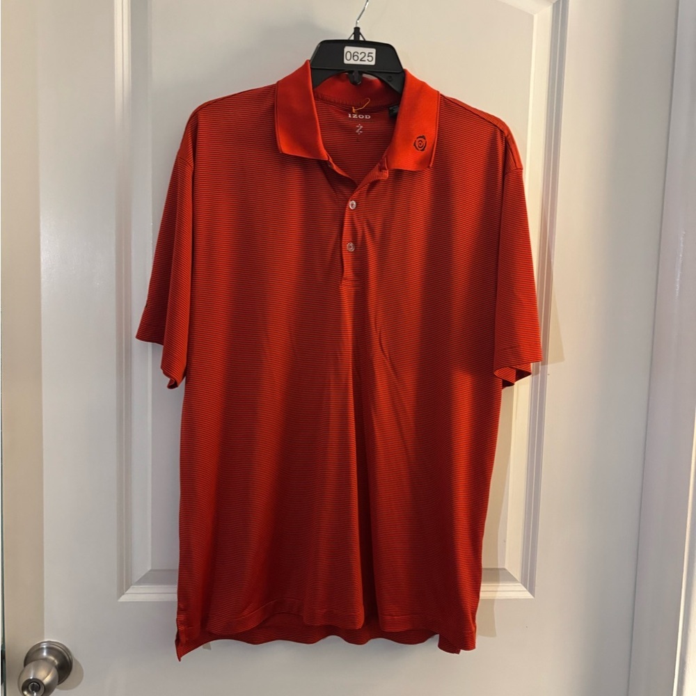 IZOD Men's Red Short Sleeve Polo Shirt Sz L